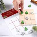 2 x FestalMart Christmas Gifts - 6pcs Wooden Board Game with Cards for Tic Tac Toe, Classic Family Game, Stocking Stuffers & Goody Bag Fillers for Kids Boys and Girls