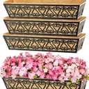 4 Pack 30 Inch Deck Railing Planter Box - Window Boxes Planters with Adjustable Brackets Coco Liners Balcony Planters Railing Hanging for Window Flower Boxes Outdoor Garden Decor