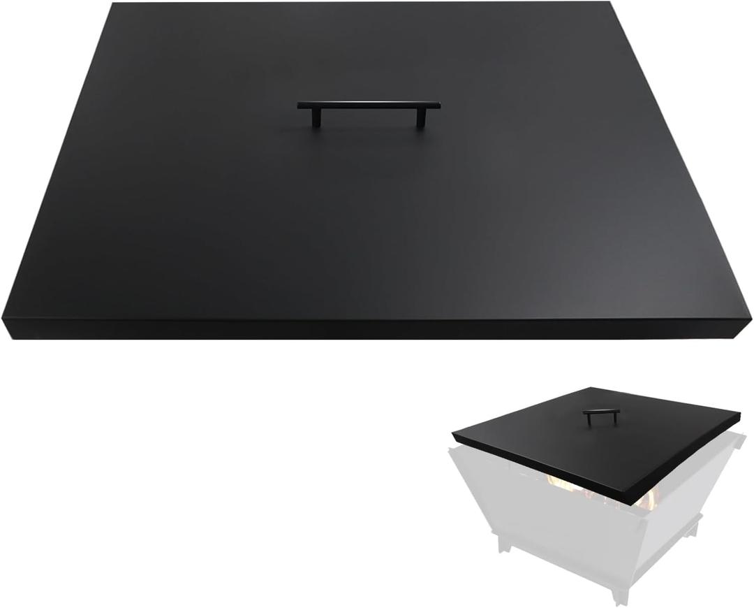 Fire Pit Burner Lid 28" x 28" Square Drop-in Burner Pan Firepit Cover Multiple Sizes and Shapes  Alloy Steel