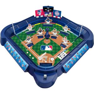 MLB Slammin' Sluggers Magnetic Baseball Tabletop Game 2-Player Board Game with 20" x 20" Field, Scoreboard, Stickers and Manual Pitching Control