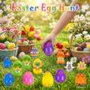 Yquqwn 24 Pcs Easter Fidget Spinners Pre-filled Easter Eggs Set Novelty Spinning Tops for Egg Hunt Stuffers and Basket Fillers Party Favors for Holiday Classroom Prizes