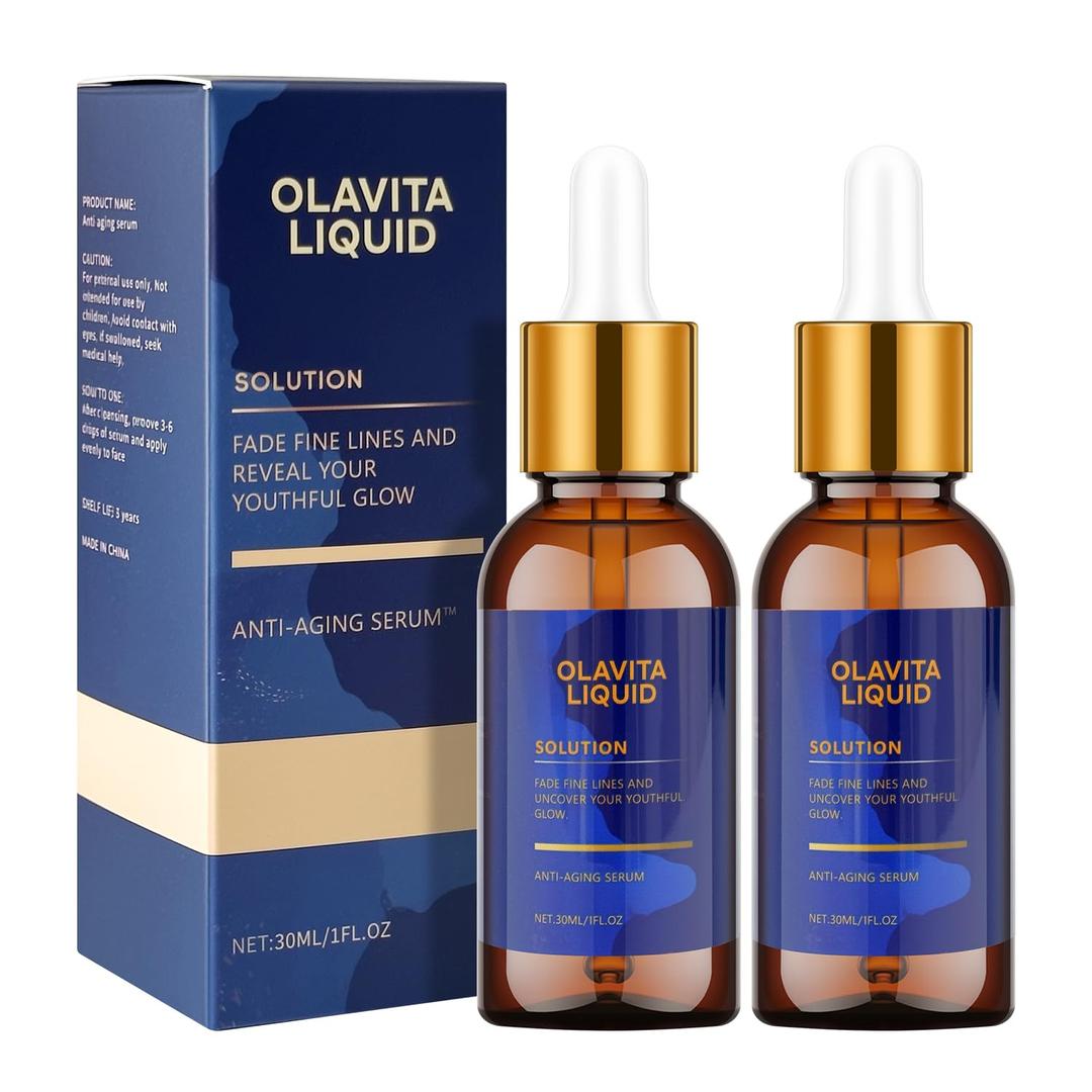 Olavita Liquid Solution Anti Aging Serum, Vitamin C & E Serum,Olavita serum for wrinkles, Diminishes Fine Lines & Wrinkles For A Youthful Glow (2pcs)