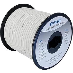 16 AWG Wire 16 Gauge Silicone Wire - 100ft White Spool, Extra Flexible 16AWG Stranded Tinned Copper Wire 200℃ 600V - Automotive, Battery, Solar, Marine