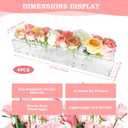 4Pcs Acrylic Flower Vase with 64 Holes,63 inch Decorative Long Clear Vase Modern,Rectangular Acrylic Vases Clear Floral Centerpiece for Dining Table Reception Home Party Decorations