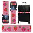 Teeoff Elastic Luggage Straps Suitcase Belts Travel Bag Accessories Adjustable 220CM (Strawberry)