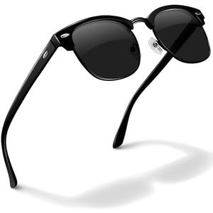 livho Rimless Trendy Polarized Sunglasses Men Women, Retro Sun Glasses for Men Women 2025, Semi Rimless UV Protection Shades