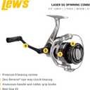 Lew's Laser LSG Speed Spin Spinning Reel and Fishing Rod Combo, IM6 Graphite Blank Fishing Rod, Right or Left-Hand Retrieve, Split Grip EVA Handle, One Size
