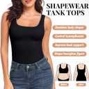 EUYZOU Women's Tummy Control Shapewear Tank Tops Seamless Square Neck Compression Tops Slimming Body Shaper Camisole