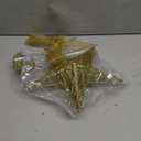 Sumind 9.8 x 11.8 Inch Christmas Star Tree Topper Glittered Star Metal Plug in Treetop Ornaments with Bow and 30 LED String Light for Christmas Tree Indoor Holiday Party Decoration(Gold)