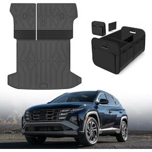 Cargo Trunk Mat with Backrest Mats for Hyundai Tucson 2022-2026,All Weather Protection TPE Heavy Duty Cargo Liner Tucson Accessories,Black