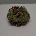 6 Pieces 8" Mini Christmas Wreaths - Small for Kitchen Cabinet/Window/Front Door, Artificial Red Berries & Pinecones, Christmas Candle Rings, Table/Farmhouse Decoration (No Ribbon)