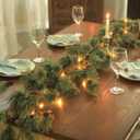 6.4FT Rustic Christmas Garland with Light, Pre-lit Outdoor with Pine Needles Cones for Fireplace Door Porch Mantel Centerpiece Xmas Decoration, Green (Dense Pine Needle)