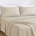 California Design Den Certified 100% Egyptian Cotton Cal King Sheets, Beige