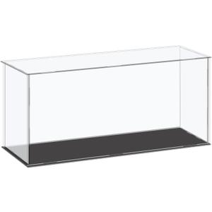 MECCANIXITY Acrylic Display Case Plastic Box Cube Storage Box Clear Small Assemble Dustproof Showcase 14.1x4.3x6.1 Inch for Collectibles Items
