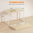 Huuger Folding Desk for Small Spaces, 39.3 Inch Foldable Computer Table, for Home Office, Study, Bedroom, Dorm, Space Saving, Small Writing Work Office Computer Desk, Easy to Fold, Oak, 18.9"D x 39.4"W