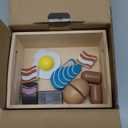 10 PCS Meat & Fish Wooden Play Food Set for Kids Kitchen, Wooden Toy Pretend Play Food Cutting Set, Realistic Protein Play Food Set, Christmas Birthday Present for Toddlers & Kids Ages 3+