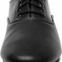 Men's Ballroom Dance Shoes Black Leather Sole Tango Salsa Latin Character Shoe (8.5)