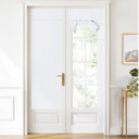 NICETOWN White Door Window Curtains for French Door, Tricia Room Darkening Adhesive Privacy Assured Thermal Insulated Blinds for Kitchen Glass Window, W 22 x L 72, 1 Panel, Pure White