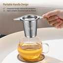 2Pack Tea Infuser Strainers, 316 Stainless Steel Loose Leaf Tea Strainer Stepper with Double Handles, Extra Fine Mesh Ball Infusers, Diffuser Holder Filter for Mugs