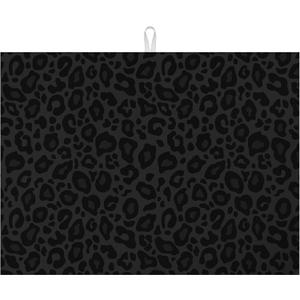 Black Leopard Dish Drying Mat for Kitchen Counter Microfiber Absorbent Dish Kitchen Drying Mat Draining Reusable Washable for Dishes/Utensils/Countertops/Sinks