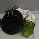 2- Light Semi Flush Mount Ceiling Light, Vintage Black Kitchen Ceiling Light Fixture with Green