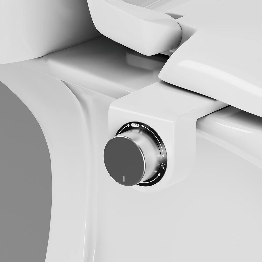 Hansrapo Bidet Attachment Non-Electric, Dual Retractable Nozzles for Rear & Feminine Wash, Adjustable Water Pressure, Space-Saving Design for Small Bathrooms.