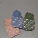 Amylove 3 Pcs Mini Hot Water Bottle for Hot & Cold Compress with Cover 320ml Silicone Microwave Heating Bottles Small Water Bag for Travel Holiday Gift(Beige, Green, Blue,Heart Print)