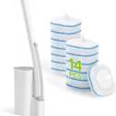 IVYROLL Toilet Bowl Cleaner Wand with 14 Refills, Disposable Toilet Brush Set with Holder, Cleaning System Starter Wand Kit, Bathroom Cleaning Set