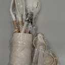 AVGPD Silicone Cooking Utensils Set, Silicone Utensils for Cooking, 446 Heat Resistant Kitchen Utensil Silicone Spatula Sets, Kitchen Gadgets for Non-Stick Cookware BPA FREE (Cream White)