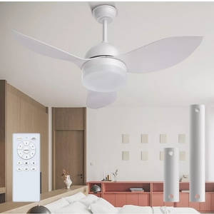 ROMASS Ceiling Fan with Lights Remote, LED Black Ceiling Fans 38" with Quiet DC Reversible Motor 6-Speeds Dimmable Light Ceiling Fan Indoor/Outdoor for Bedroom, Kitchen, Dining Room, Patio