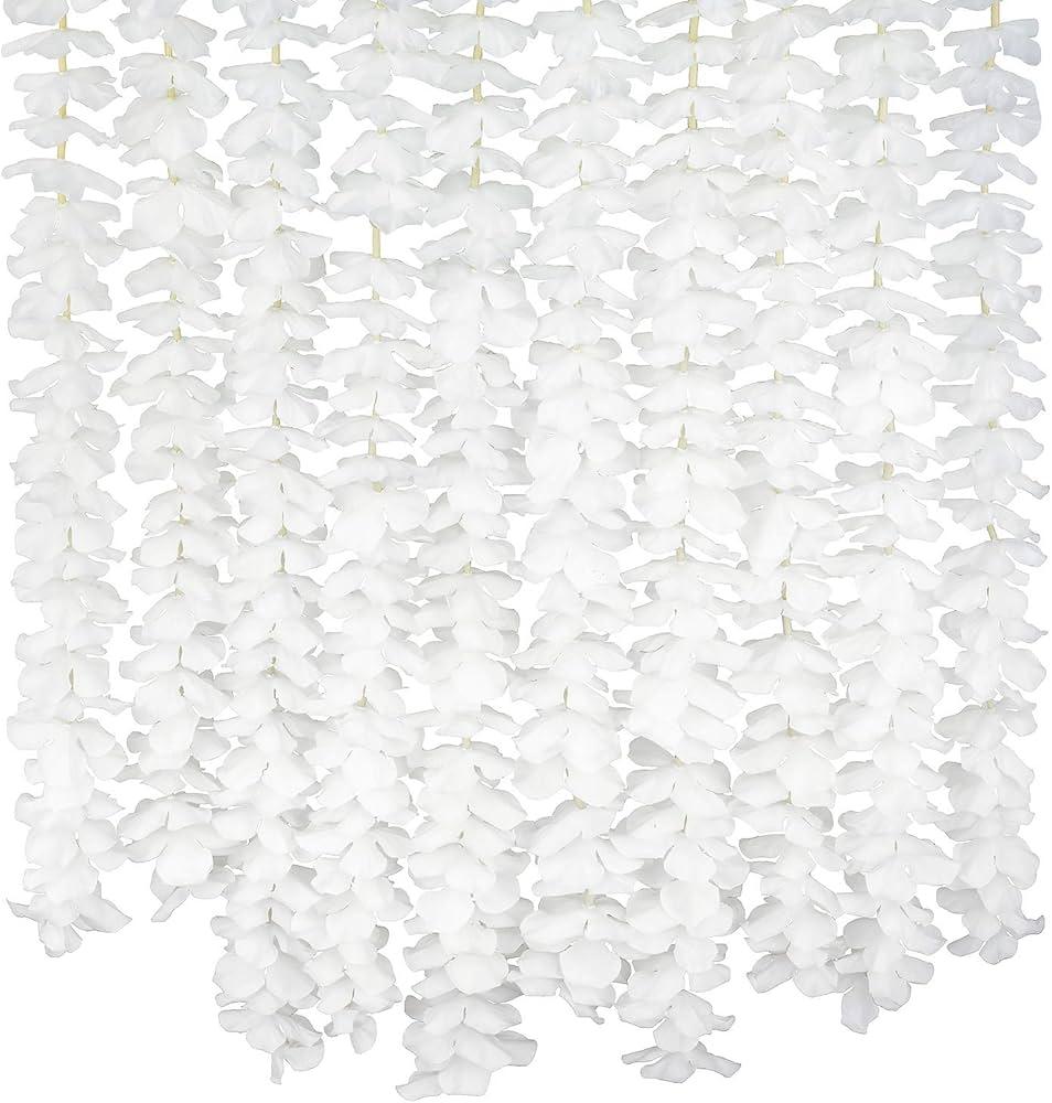 GPARK 10 Pack 6.5 Feet / 78 inch Wisteria Artificial Fake Hanging Flowers Silk Vine Ratta Plants Leaf Garland for Home Wedding Party Garden Outdoor Greenery Wall Decoration 