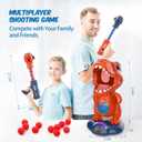 EagleStone Movable Dinosaur Shooting Toys for Kids Games with 2 Air Pump Gun, Party Toys with Score Record, LED & Sound, 48 Foam Balls Electronic Target Practice Gift for Boys and Girls
