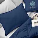 Bare Home Standard Pillow Sham Covers - Set of 2 - Premium 1800 Ultra-Soft Microfiber - Double Brushed - Stain & Fade Resistant - Bed Pillow Shams - Pillows Not Included (Set of 2, Dark Blue)