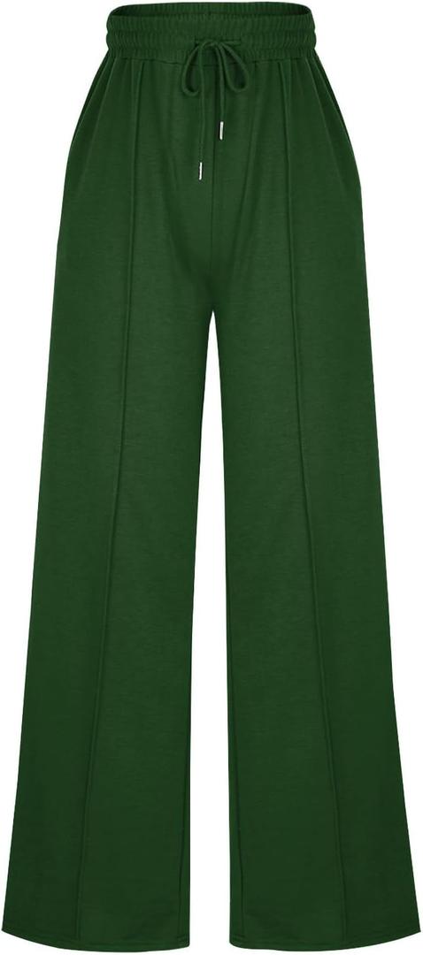 Women's Wide Leg Sweatpants Baggy High Waisted Lounge Pants Drawstring Casual Athletic Joggers Sweat Pants with Pockets Size S