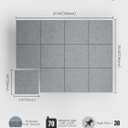 Bumusty Large Cork Board 48" x 36" Alternative - 12 Pack Felt Wall Tiles with 70 Safe Removable Adhesive Tabs, 30 Pushpins, Cork Boards for Walls Pin Board Bulletin Board Office Decor (Blue Gray)