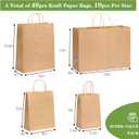 OUTUXED 40pcs Paper Bags with Handles Brown Kraft Paper Bags Assorted Sizes (8/10/12.6/16 Inches) Bulk for Gift, Business, Retail, Shopping, Party Favor