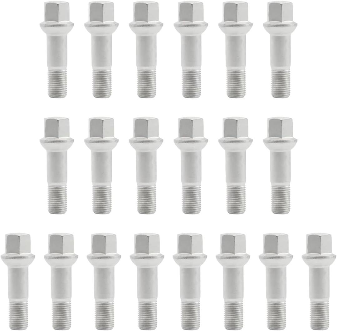 Set of 20, 0009905307 14mm x 1.5 Wheel Lug Bolt OE Factory Wheel Compatible with Mercedes W220 W204 W164 W251