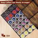 Homsorout Coffee Bar Organizer - Coffee Station for Countertop, Metal and Wood K Cup holder Storage Basket for Coffee Pods, Syrup, Cups, Stirrer, Coffee Condiment, Tea Organizer, Black and Brown