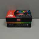 Guangna Acrylic Paint Markers, 240 Colors with Direct-Liquid Ink Control System, Professional-Grade Paint Pen for Rock Painting, Canvas, Glass, Plastic, Fabric & Creative Crafts