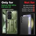 TONGATE for Samsung Galaxy S23 Ultra Case, [Built-in Slide Camera Cover & Screen Protector] [2 Front Frame] Military Grade Shockproof S23 Ultra Phone Case with Kickstand & Belt-Clip 6.8", Green