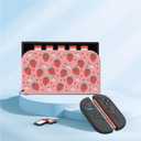 2 x Custom Faceplate Cover for NS 2 Charging Dock, Protective Hard PC Slim Shell with Anti-Scratch Surface, Replacement Housing for NS2 Docking Station, Strawberry Design (Pink)