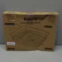 Kitsure Dish Drying Rack for Kitchen Counter, Stainless Steel Sink Organization and Storage Essentials with Cutlery Holder, Home and Appartment Decor, 12''W x 15.5''L, Black