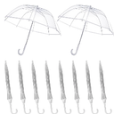 Kids Umbrellas Pack Kids Clear Bubble Umbrellas Dome Windproof Stick Umbrellas with Easy Grip Handle for Kid Girls and Boys, Pack of 8 