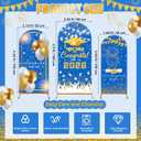 WovWeave Graduation Arch Backdrop Stand Cover Set of 3-4ft 5ft 6ft Grad Arch Cover Photo Booth Backdrop Decorations for Graduation Party Decor Supplies(Blue Gold,Congrats)
