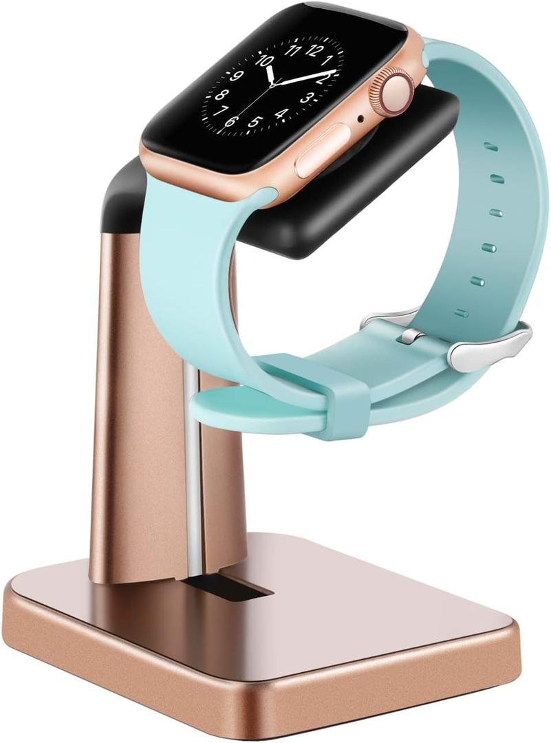 WITHit Smart Watch Stand Compatible with Apple Watch, Gold  Watch Docking Station Fits All Models/Sizes/Cases  Practical and Convenient Watch Charging Station, Protects from Spills/Scratches