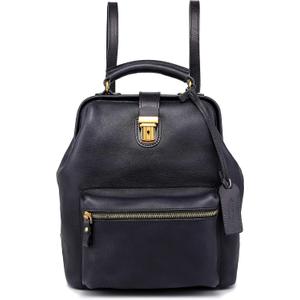 OLD TREND Genuine Leather Backpack Purse for Women Casual Daypack Small Business Casual Fashion Backpack for Women (Black)