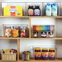 Hudgan Set of 8 Clear Plastic Storage Bins 4 Large and 4 Small Stackable Storage Containers for Pantry Organizers and Kitchen Storage, Cabinet, Freezer, Under Sink Organization