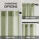 MIULEE Sage Green Linen Curtains 84 Inch Length for Bedroom Living Room, Soft Thick Linen Textured Window Drapes Semi Sheer Light Filtering Back Tab Rod Pocket Burlap Look Spring Decor, 2 Panels