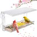 SUNALLY Window Bird Feeder for Outdoors, Clear Bird Feeders Window Mounted with Strong Suction Cups, Transparent Birds House Outside Wild Watching for Garden, Yard, Elderly Kids Viewing