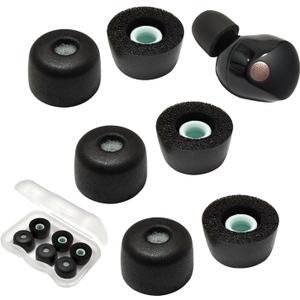 Luckvan Memory Foam Tips for Sony WF-1000XM5 Earbuds Tips for WF-1000XM5 WF-1000XM4 fit in Case with Cotton Filter, 3 Pairs Black Large